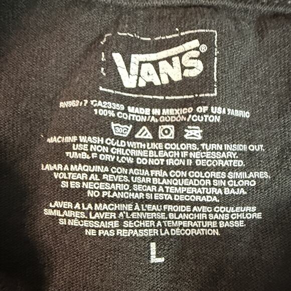 Vans Skull Crest Logo T-Shirt Men’s Size L Black Streetwear Skate Punk Tee - Picture 3 of 6